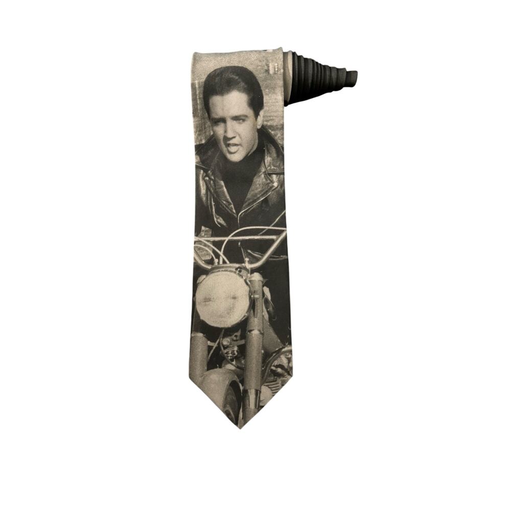Ralph Marlin Elvis Presley Born to Ride Motorcycle Vintage Novelty Necktie